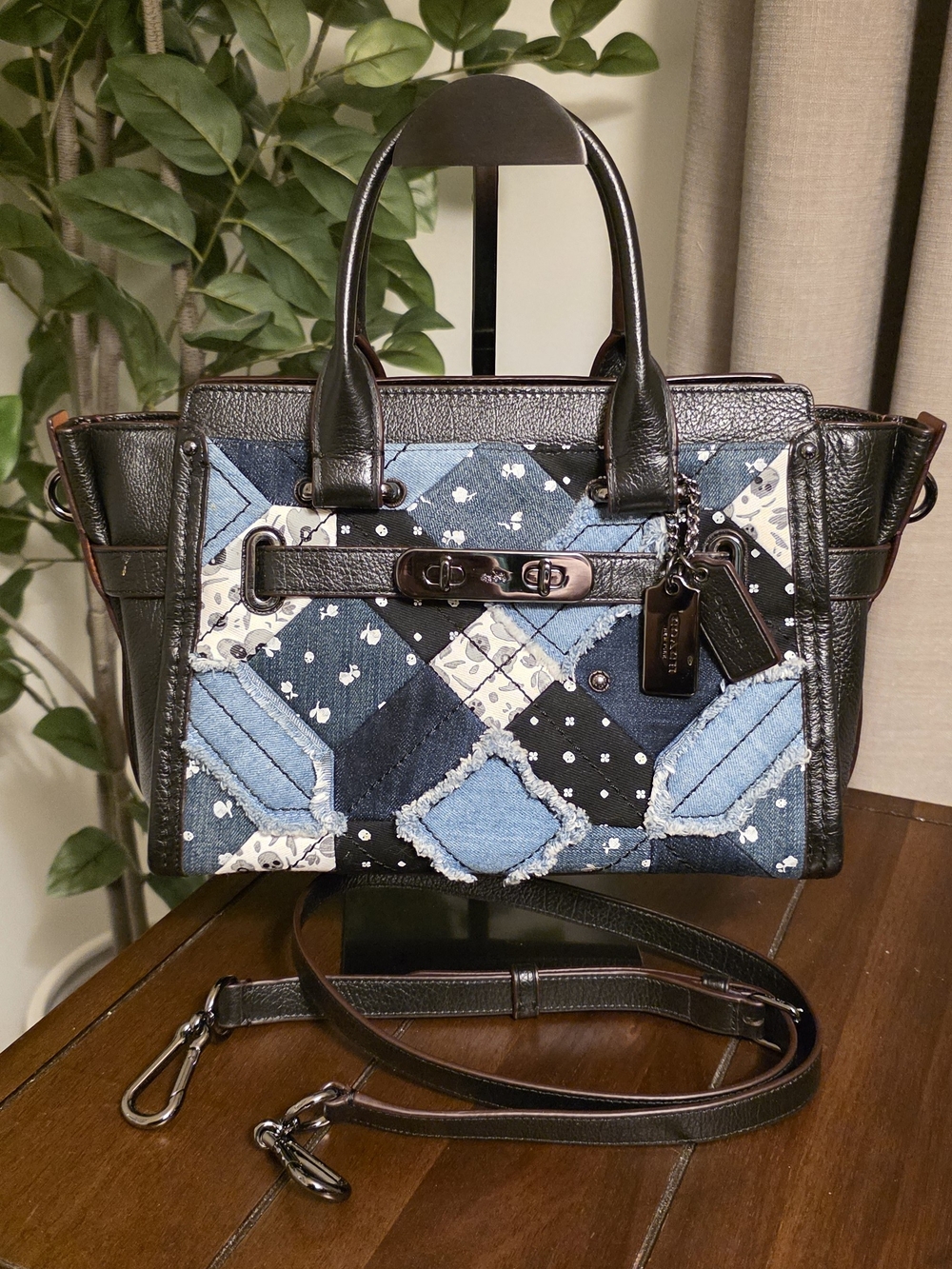 Coach Swagger 27 in Canyon Quilt Denim Satchel 38075